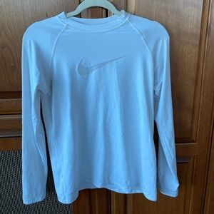 White Nike Swim Long Sleeve